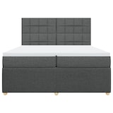 thumbnail of vidaXL Boxspringbett mit Matratze Dunkelgrau 200x200 cm Stoff