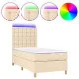 thumbnail of vidaXL Boxspringbett mit Matratze & LED Creme 90x200 cm Stoff