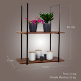 thumbnail of Mensola BAR SHELF 75 cm MARRONE con 2 Ripiani porta bicchieri e bottiglie by Yelloo