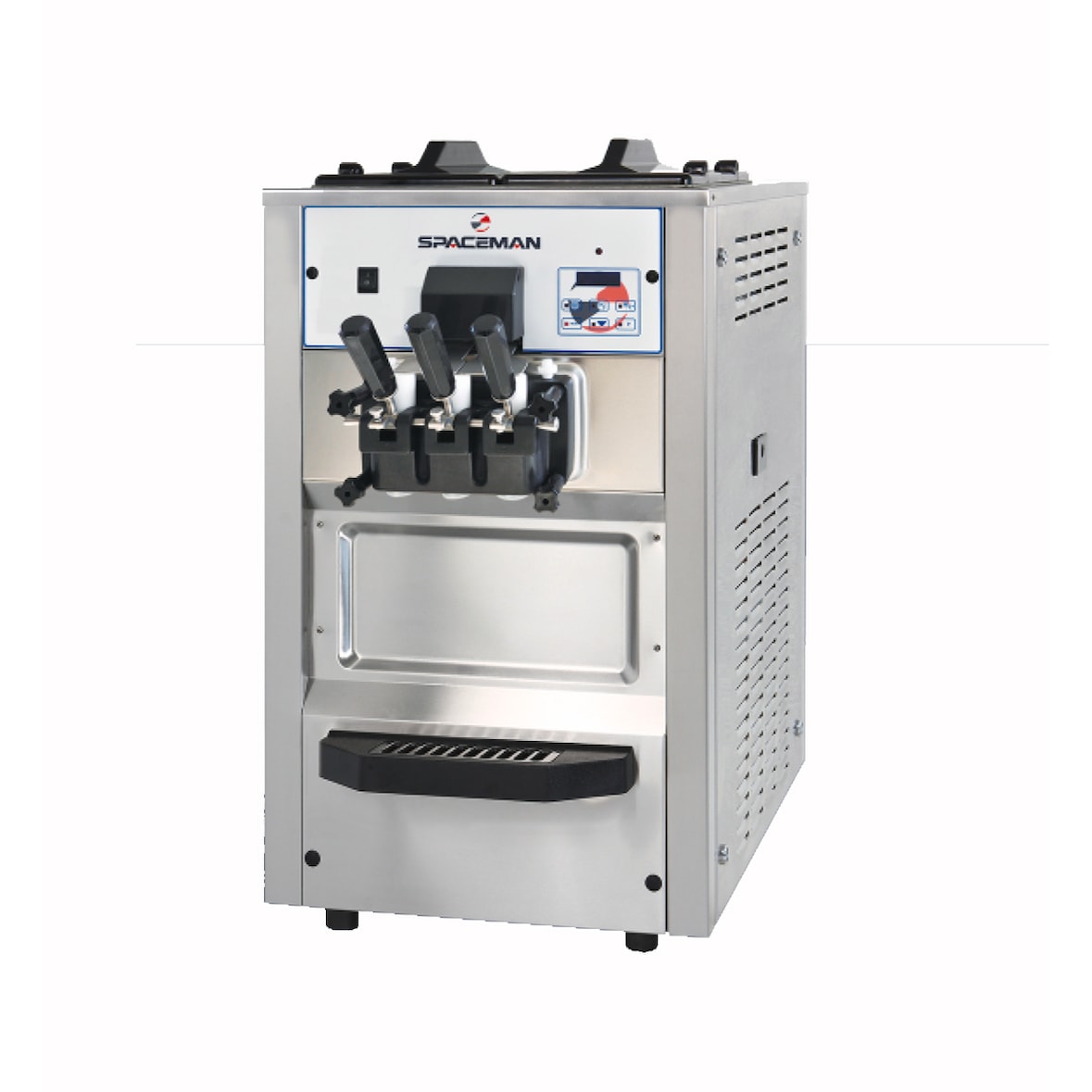 SPACEMAN Machine A Glace Soft - Sur Comptoir - 2 Parfums + Panachage - Alimentation Par Gravite - 270 Cornets 80G/H - Cuves 2X12L - 552X652X955 6225