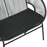 thumbnail of Silla acapulco de 2 plazas silla de jardín con reposabrazos cojines y marco de acero carga 260 kg para balcón terraza patio 132x72x83 cm