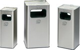 thumbnail of PROREGAL Kombiascher mit abgerundeten Ecken | 2-Fach Einwurf | 53 Liter, HxBxT 70,5x33x33cm | Edelstahl | Mülleimer Aschenbecher Abfalleimer