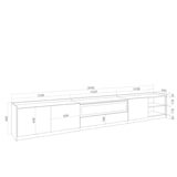 thumbnail of TV-Meubel, Lowboard, Woonkamer, Eetkamer, 310x50x37 cm, Voor tv's tot 80", Elektrische haard, Moderne stijl, Donkere eik en Zwart