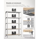 thumbnail of Helloshop26 - Étagère charge lourde à 5 niveaux meuble de rangement en acier montage sans outil étagère de garage pour boîtes à 12_0005571