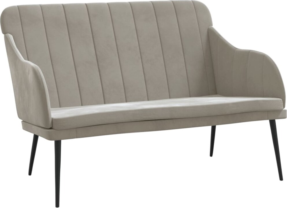 vidaXL Sitzbank Hellgrau 110x76x80 cm Samt