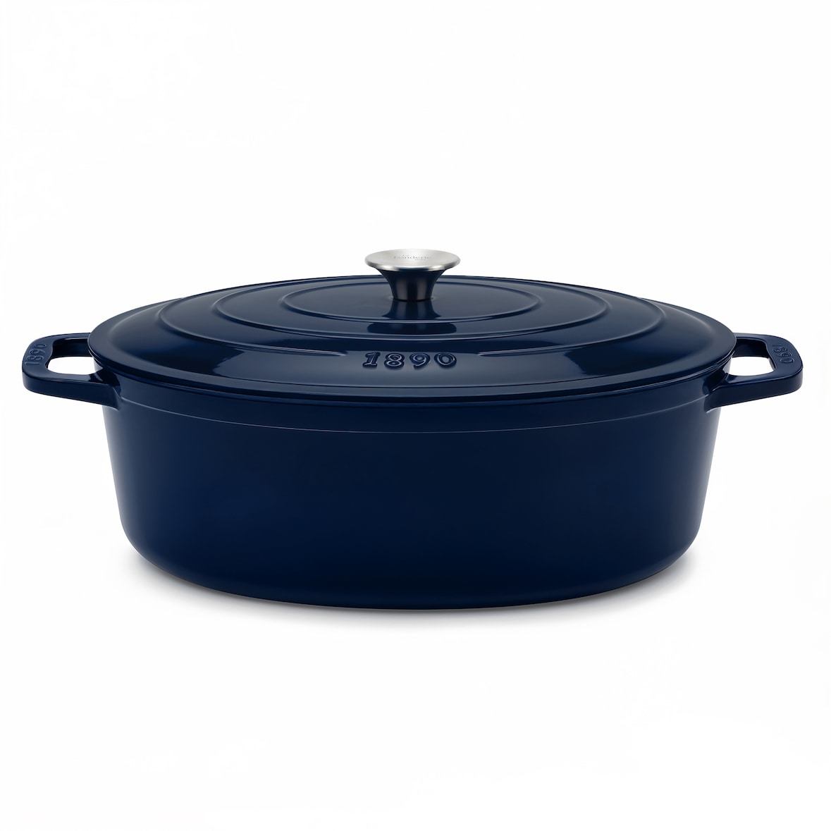 La Fonderie 1890 ronde braadpan ALMA36 van geëmailleerd gietijzer, diameter 36 cm, inhoud 7,7 L, marineblauw