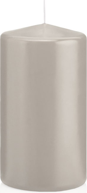 Wiedemann Kerzen Stumpenkerzen Zinn Hellgrau Ø 68 x 130 mm, 12 Stück, 52 Brenndauer