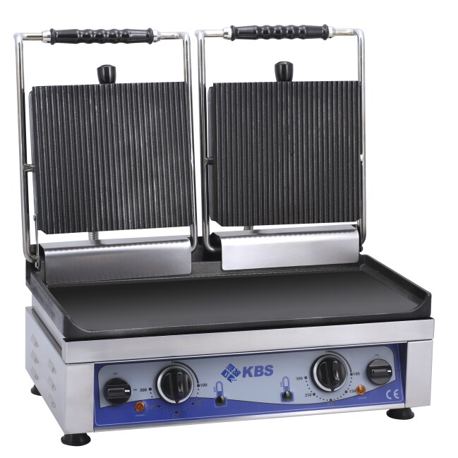 Kontaktgrill Grillfläche 52x24 cm oben gerillt & unten glatt 2 Heizzonen
