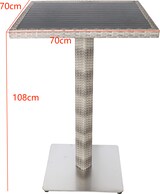 thumbnail of METRO Professional bartafel Barbados, aluminium/ PE-rotan, 70 x 70 x 108 cm, houtlook tafelblad, weerbestendig, steen