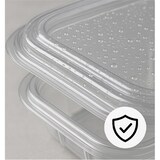 thumbnail of MONOUSO - Transparente Dose mit Klappdeckel Viereckig PET 250ml (100 Stück)