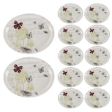 thumbnail of BERGNER - Set aus 12 ovalen Serviertellern 30,5x24 cm aus Steinzeug - Butterfly