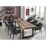 thumbnail of SIT Möbel Esstisch 250 cm,  mit Baumkante,  Platte 80 mm Suarholz natur,  Stahlgestell schwarz,  B 250 x T 90 x H 78,5 cm,  07107-79,   TABLES&CO