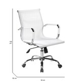 thumbnail of Dmora Sedia da ufficio Dfrosi, Poltrona direzionale con braccioli, Sedia ergonomica da ufficio, Bianco, 62x54h92/102 cm