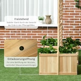 thumbnail of Sichtschutz Paravent Outdoor 133x62x165 cm klappbares Spalier mit 4 Blumenkästen Naturholz wetterfest für Garten Terrasse Poolbereich