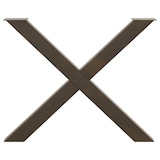 thumbnail of vidaXL Esstischbeine X-Form 3 Stk. Naturstahl 90x(72-73) cm Stahl