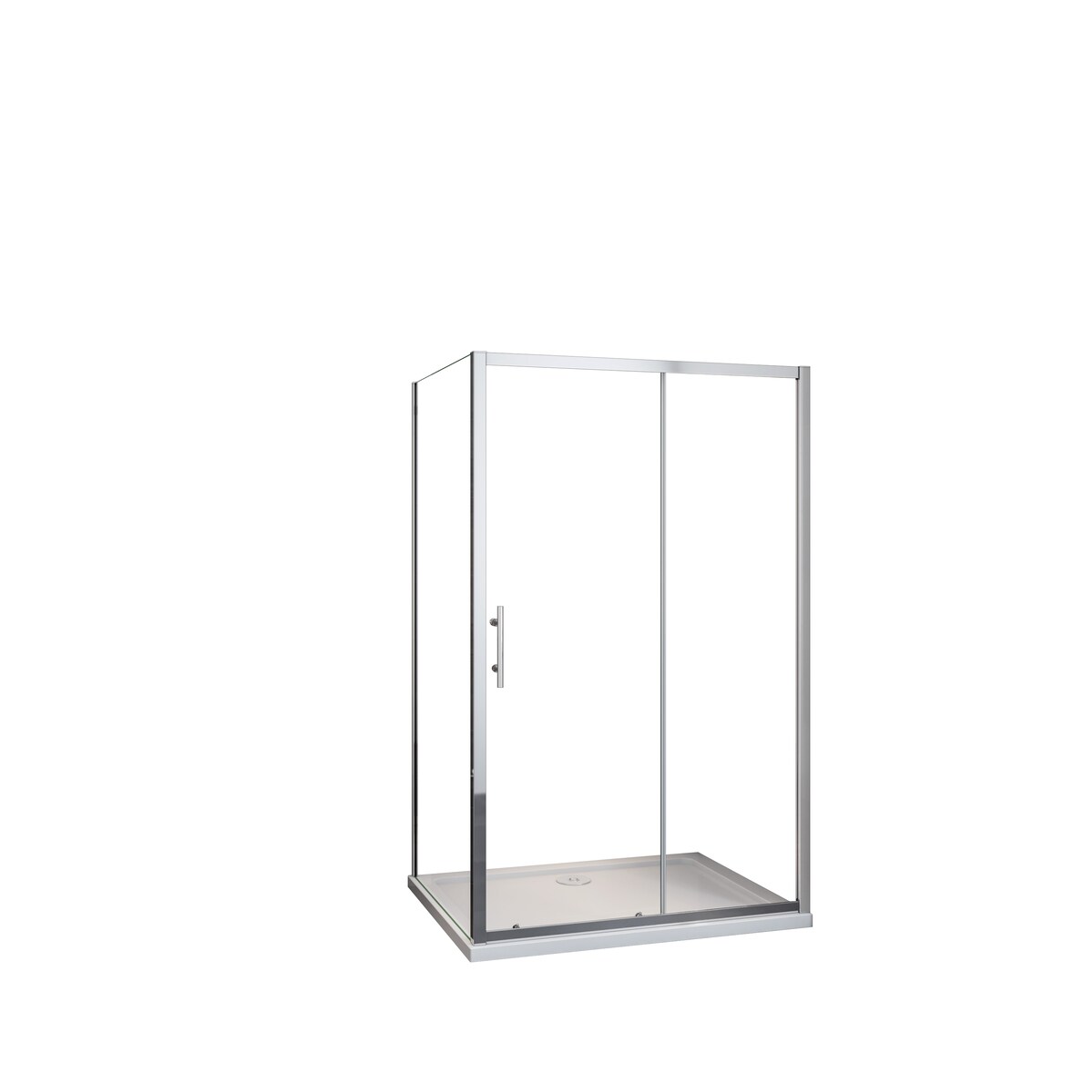 AICA Mampara de ducha corredera+panel lateral,vidrio templado 5mm,(1361-1401)x(780-800)x1850mm