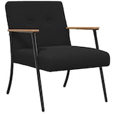 thumbnail of vidaXL Sessel Schwarz 59 x 75 x 78 cm Lockiger wollähnlicher Stoff
