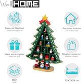 thumbnail of WellHome - Weihnachtsbaumfigur aus MDF mit grüner Dekoration, Höhe 29 cm.