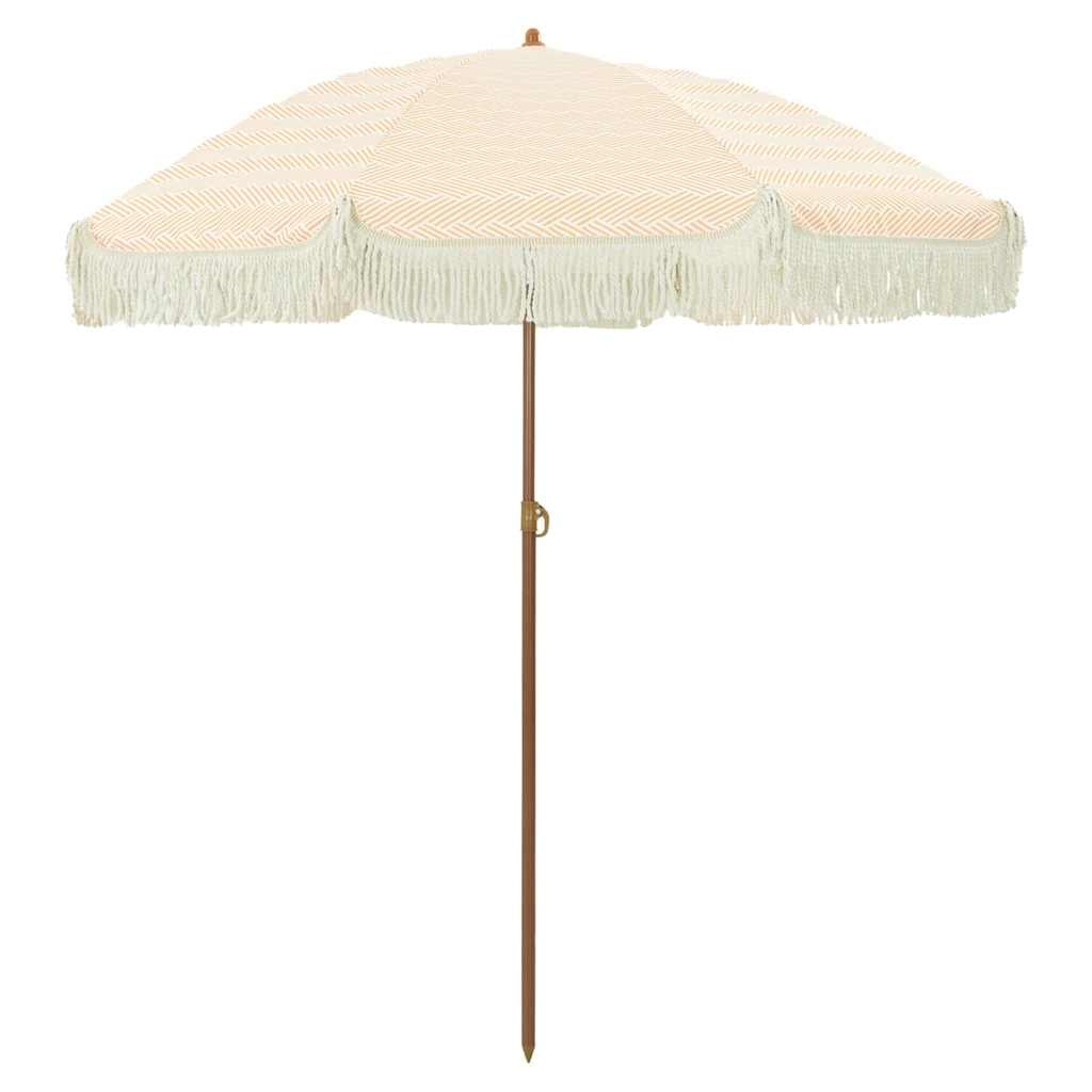 Helloshop26 - Guarda-sol de praia moderno leve e inclinável 160 x 160 x 196 cm em poliéster amarelo 02_0058870