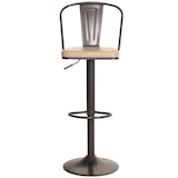 thumbnail of Set van 2 barkrukken HWC-H10a, barkruk barstoel, in hoogte verstelbaar draaibaar industrieel kunstleder metaal ~ vintage beige