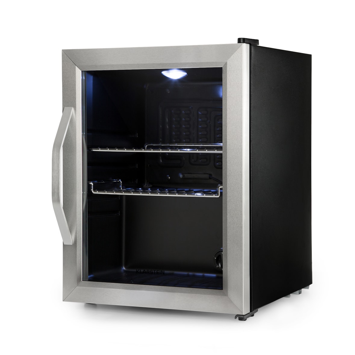 Beersafe M Kühlschrank 33 Liter 2 Böden Panoramaglastür Edelstahl Edelstahl