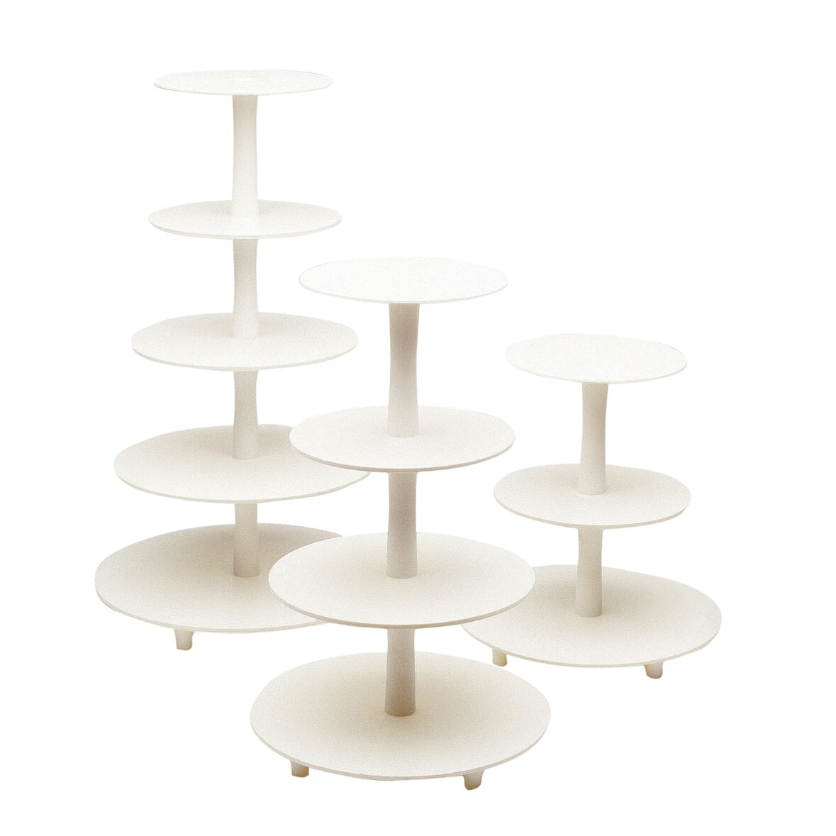 Nordia Présentoir à gâteaux 3 plateaux démontables plastique blanc x 10 Nordia - p494903