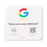 thumbnail of Plaque avis Google NFC connectée avec QR code Viewup - 10x10cm - Acrylique rigide - Blanc