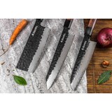 thumbnail of Couteau Sayuto Sequoia San Mai modèle nakiri 17cm brute de forge