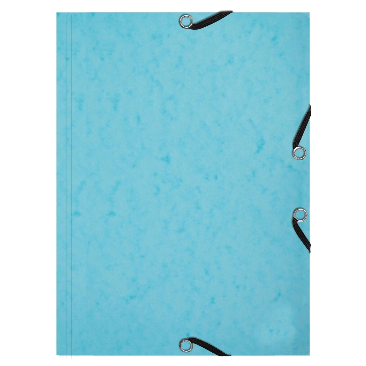 Exacompta 555662E 10x Karteikarten-Set mit Sammelmappe (3 Klappen, Gummizugverschluss) und 25 Karteikarten A5, kariert, Kollektion AquarelPastellblau