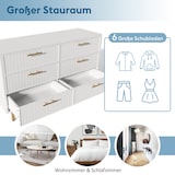 thumbnail of Merax Schubladenkommode Kommode mit 6 Schubladen, Weiß Sideboard Highboard für Schlafzimmer & alle Wohnräume
