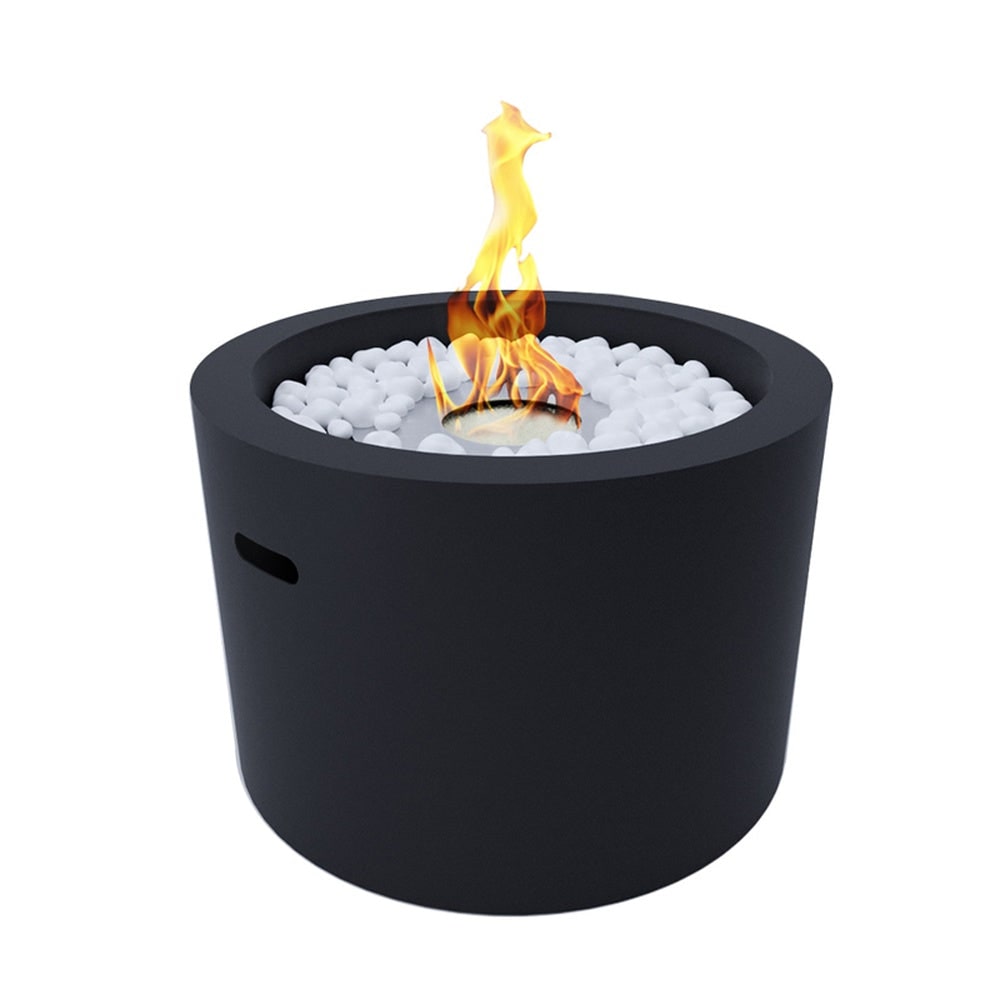 Lareira a bioetanol redonda RODI Black para uso interno e externo, diâmetro 47,5 cm