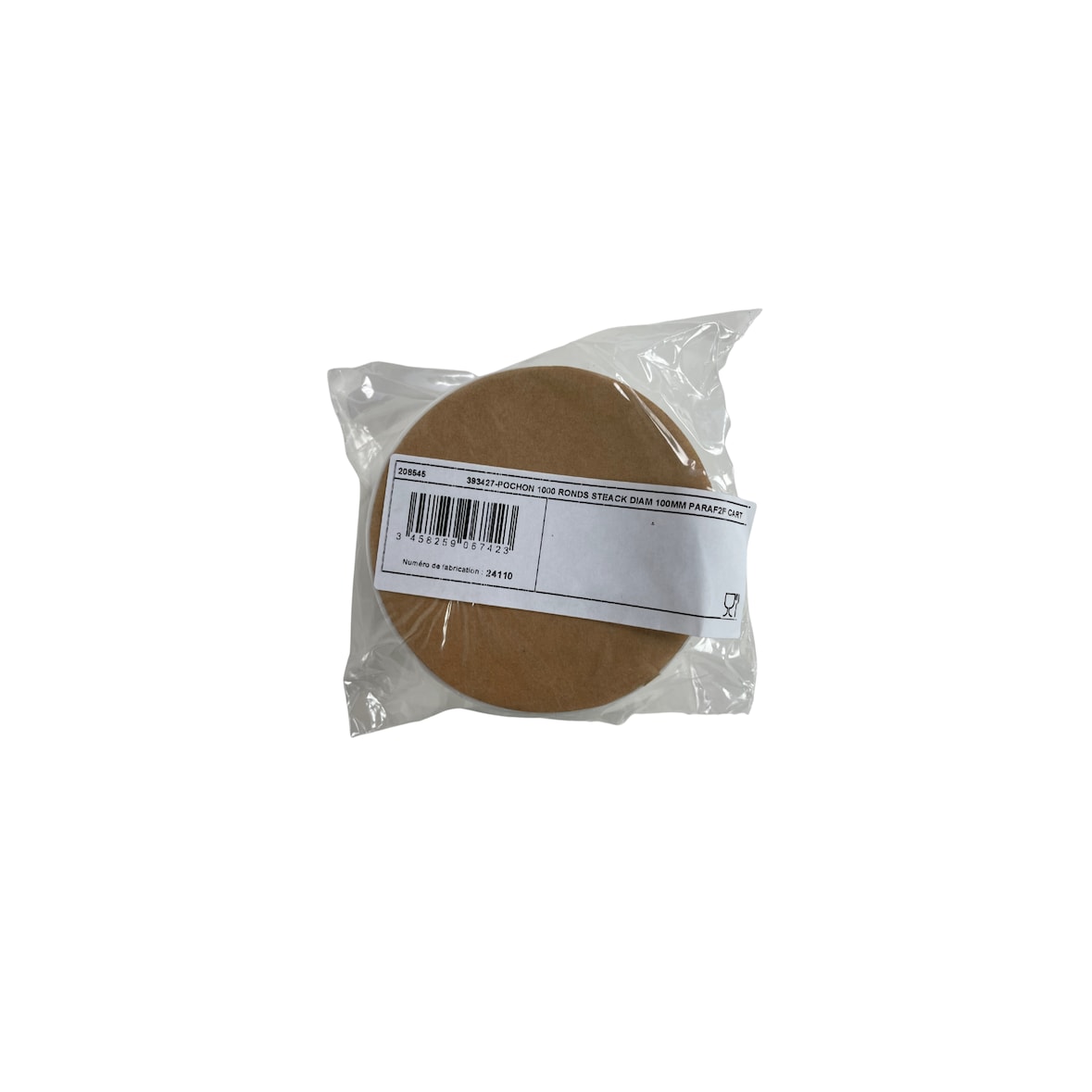 MUPA - papier alimentaire rond steak paraffiné 2 faces 40g/m² - rond de diamètre 10cm - paquet de 1000 ronds