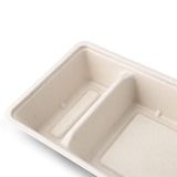 thumbnail of greenbox - Pommesschale aus Zuckerrohr,  2 Kammern, 12 x 20 x 3,5 cm, 50 St.