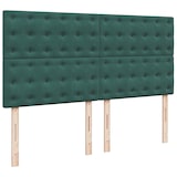 thumbnail of vidaXL Boxspringbett mit Matratze Dunkelgrün 200x200 cm Samt