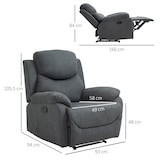 thumbnail of HOMCOM Sillón Ergonómico Reclinable 150° Reposapiés Cojín Acolchado 97x96x105,5 Gris