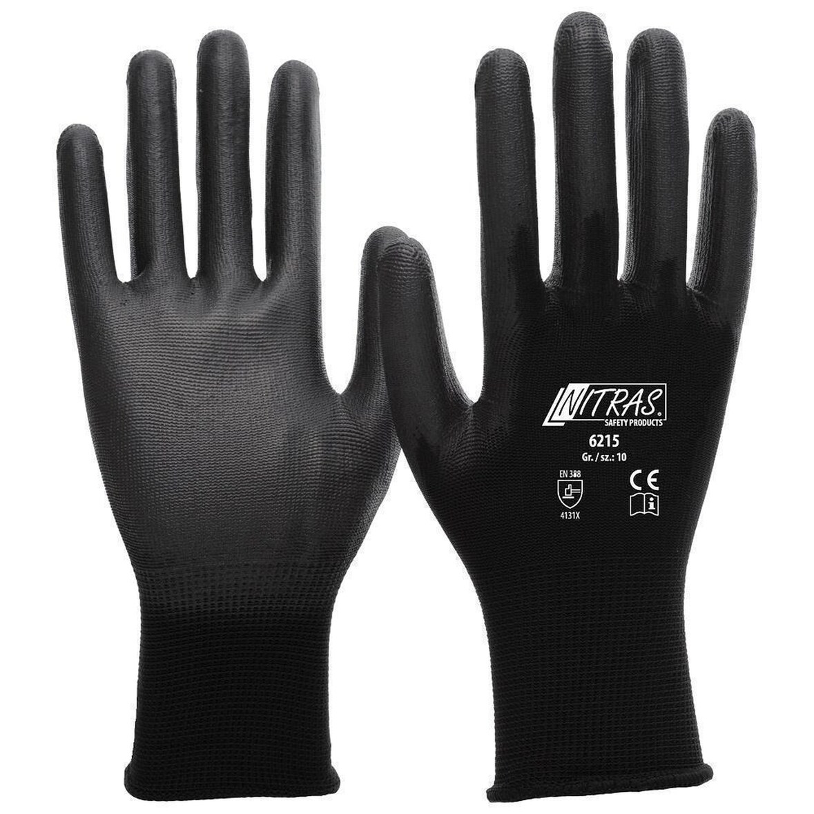 Arbeitshandschuhe Nitras PU-Beschichtung | 240 Paar | schwarz | Gr. 6-11