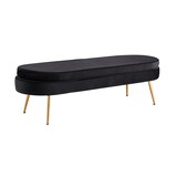 thumbnail of SalesFever Sitzpouf | oval | Samt | B 142 x T 45 x H 41 cm | Schwarz