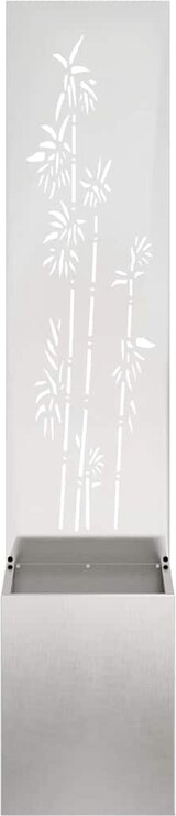 thumbnail of vidaXL Blumentopf mit dekorativem Paneel Silber 32 x 140 cm Edelstahl