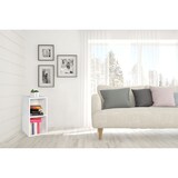 thumbnail of Standregal WL5.175 Holz 30x60x30 cm Modern Weiß Regal Klein, Weißes Wandregal Ablageregal Schmal, Kleines Bücherregal 2 Ablagefächer, Schmales Design