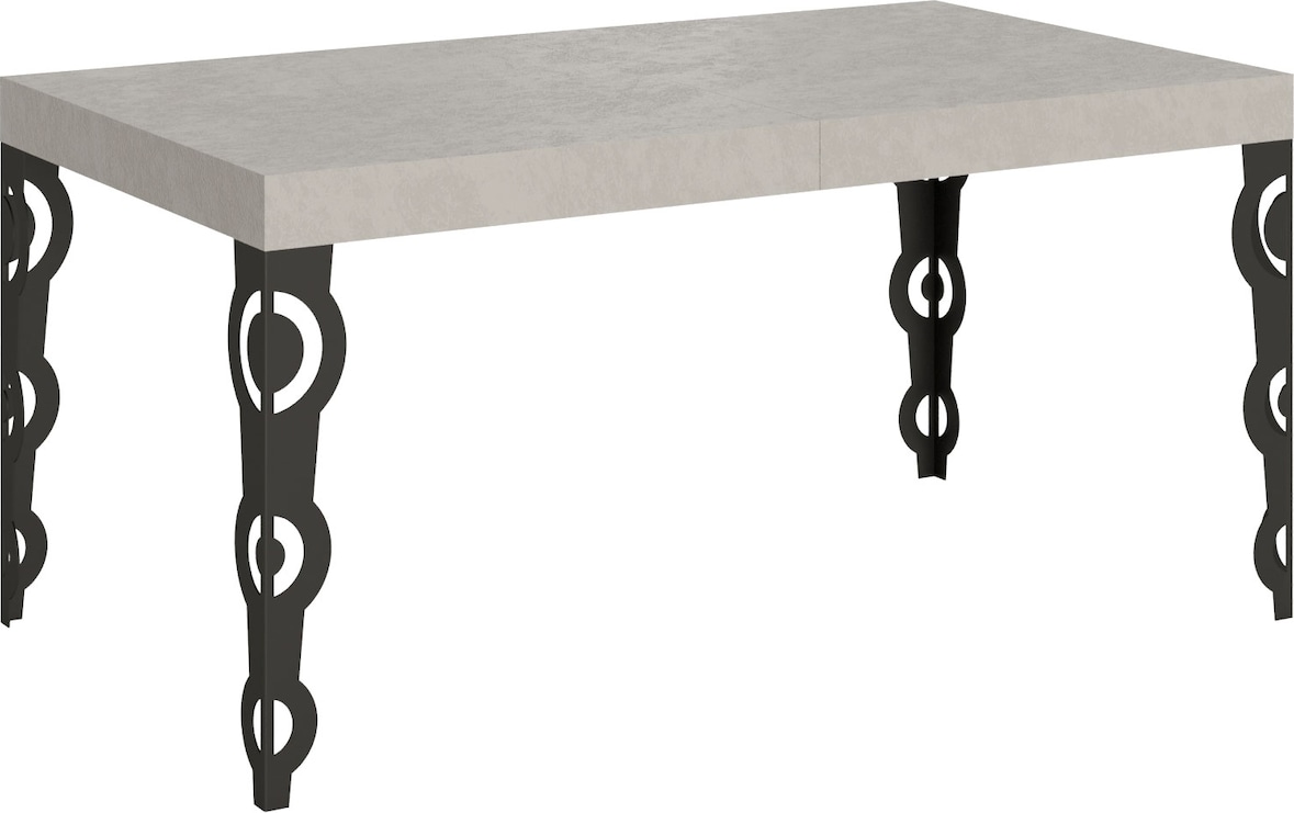 Karamay Premium Cashmere Ausziehtisch 160/420x90 cm mit anthrazitfarbenen Beinen