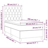 thumbnail of vidaXL Boxspringbett mit Matratze & LED Hellgrau 80x200 cm Samt
