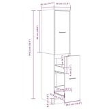 thumbnail of vidaXL Apothekerschrank Eichen-Optik 30x41x144,5 cm Holzwerkstoff