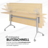 thumbnail of bümö Klapptisch Buche 160 x 80 cm klappbar & fahrbar, klappbarer Schreibtisch auf Rollen, Klappschreibtisch, Tisch klappbar, Klappbarer Tisch,