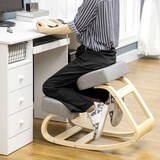 thumbnail of Vinsetto Sedia Ergonomica con Inginocchiatoio in Legno di Betulla, Sedia Posturale con Cuscino in Gommapiuma e Poliestere per Casa e Ufficio, Grigio