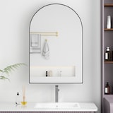 thumbnail of Spiegelschrank Badezimmer Schwarz 91x61x12 cm Metallrahmen mit Spiegel und verstellbaren Ablagen, Wandmontage oder Unterputz, platzsparend