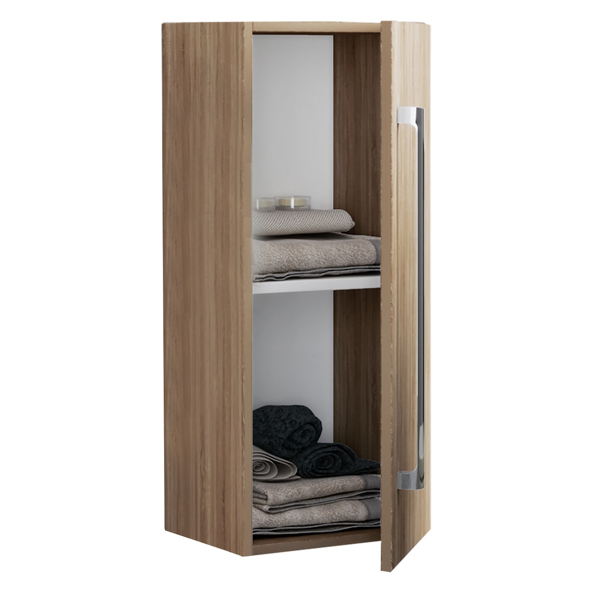 VCM Badmöbel Midischrank Badinos Sonoma-Eiche (Sägerau) H. 75 x B. 33 x T. 22 cm