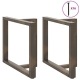 thumbnail of vidaXL Esstischbeine T-Form 2 Stk. Naturstahl 90x35x(72-73) cm Stahl
