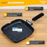 thumbnail of Briebe GP1157 Grillpfanne Induktion Antihaft-Titan Steakpfanne 20x20cm Gussaluminium ohne PFOA, Schwarz