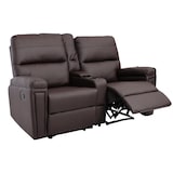 thumbnail of Fauteuil cinéma 2 places HWC-K17, fauteuil de relaxation Fauteuil TV Canapé, suspension Nosa Porte-boissons Compartiment ~ Similicuir brun