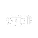 thumbnail of Boitier de serrure horizontale en applique double entrée à fouillot pour entrée, droite, axe 53mm, 140x88mm, noir - THIRARD
